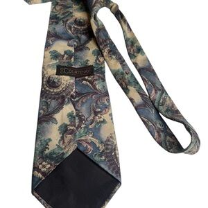 Courtenay Men's Elegant Blue and Green Paisley Tie